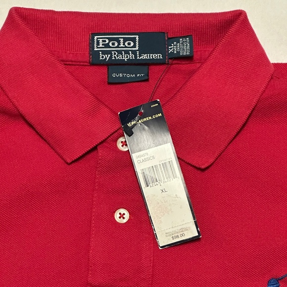 NWT Vintage Men's Polo Ralph Lauren Big Pony Fucsia Custom Fit Size XL - Picture 2 of 9